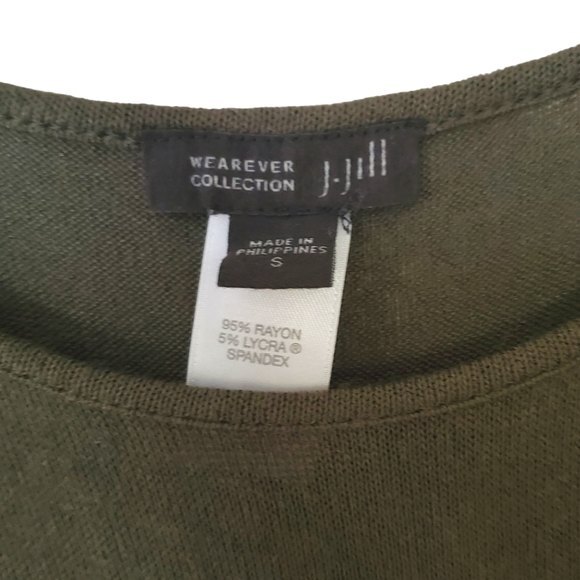 J. Jill Khaki Green Split Sides Long Pullover Tunic Top Women Size S - Picture 3 of 5